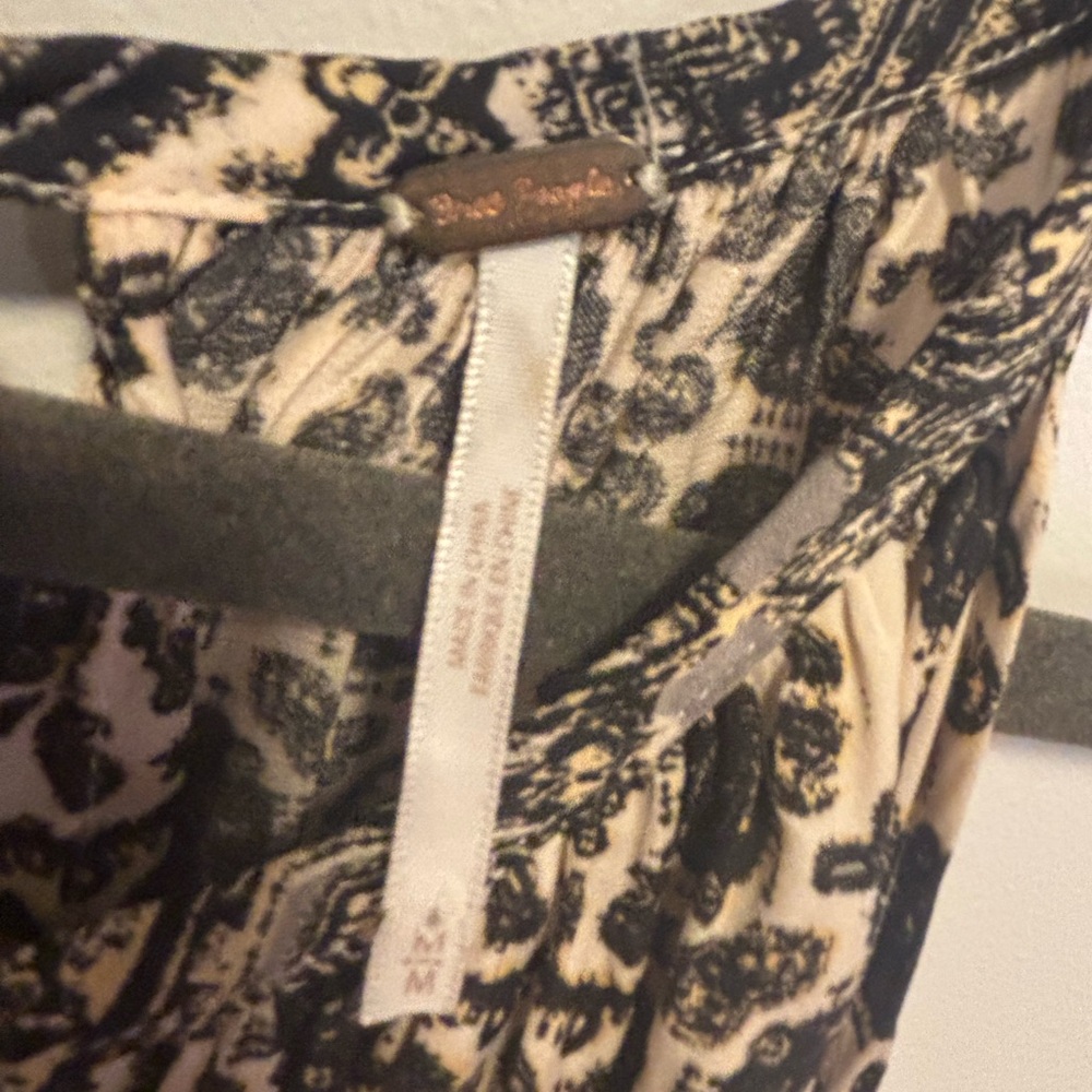 Free People Black and Cream Patterned Dress - Picture 7 of 9